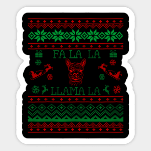 Fa La La Llama La funny cute ugly christmas Sticker